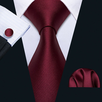 Selyem nyakkendő szett (bordó)