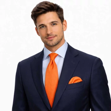 Selyem nyakkendő szett narancs