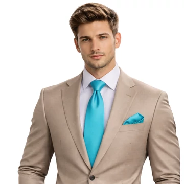 Selyem nyakkendő szettolajkék