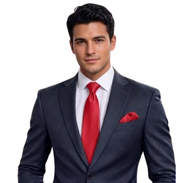 Selyem nyakkendő szett piros