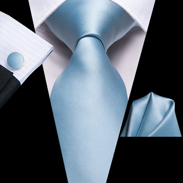Selyem nyakkendő szett vilagoskék