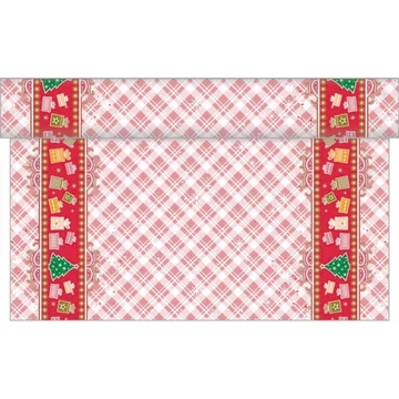 Karácsonyi textilhatású  asztali futó / Joy
