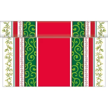 Karácsonyi textilhatású  asztali futó / Mellissa