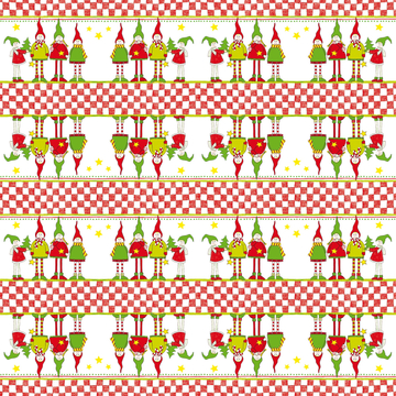 Karácsonyi textilhatású asztalterítő / Lilo manócskák
