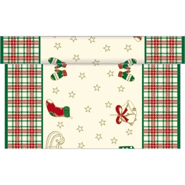 Karácsonyi textilhatású  asztali futó / Amy