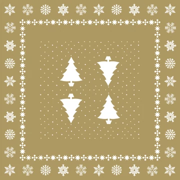 Karácsonyi textilhatású asztaiterítő / fehér fenyő 