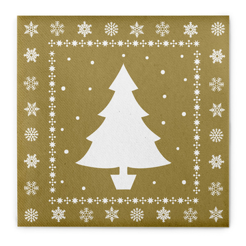 Karácsonyi textilhatású szalvéta / fehér fenyő 