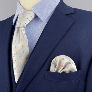 Extra hosszú nyakkendő szett (ezüst, mintás)