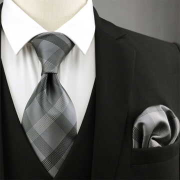 Extra hosszú nyakkendő szett (szürke)