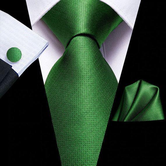 Selyem nyakkendő szett (zöld) Nr.1