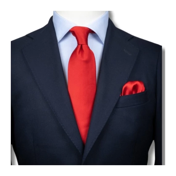 Selyem nyakkendő szett piros