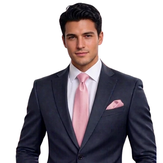 Selyem nyakkendő szett rózsaszín