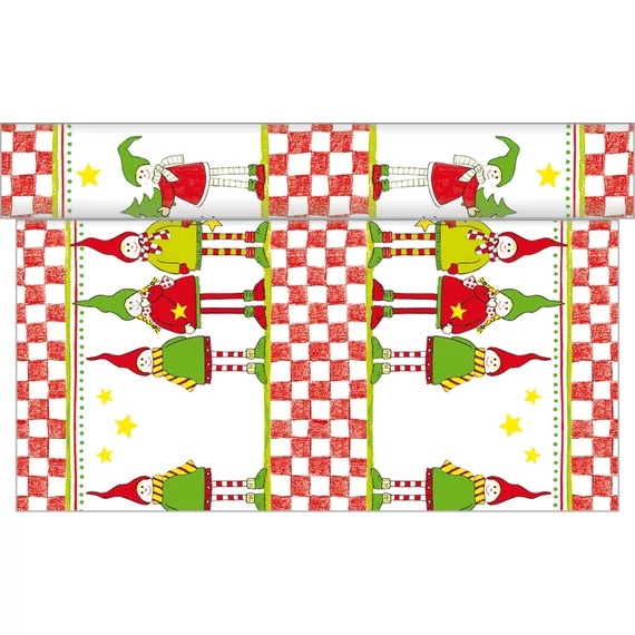 Karácsonyi textilhatású  asztali futó / Lilo Manócskák