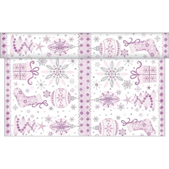 Karácsonyi textilhatású  asztali futó / Jolina