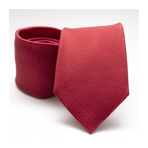 Selyem nyakkendő (piros fehér tűpettyes)