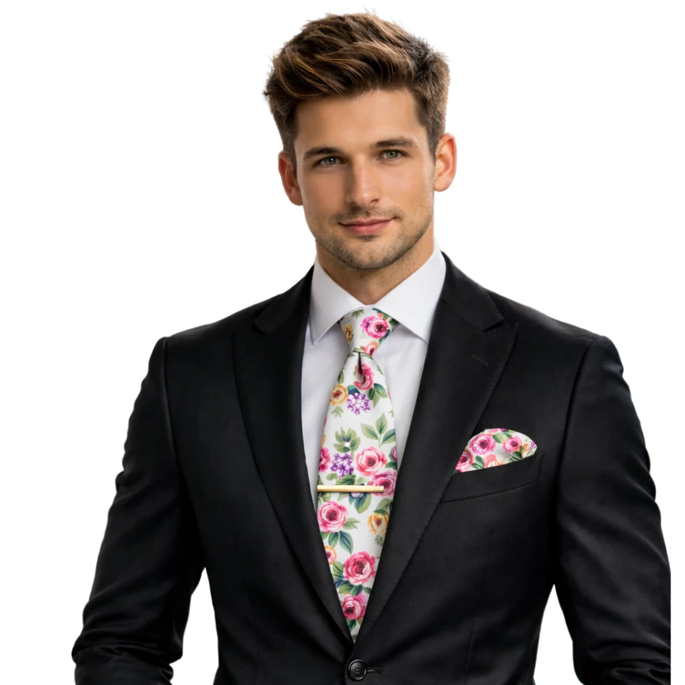 Fiori világoszöld nyakkendő szett