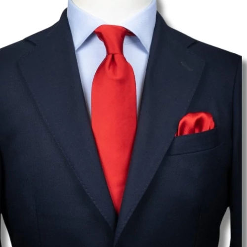 Selyem nyakkendő szett (3in1) piros