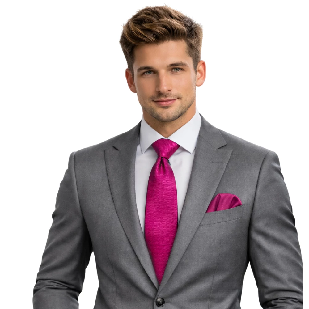 Selyem nyakkendő szett (3in1) ciklámen