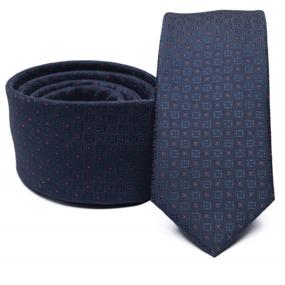 Keskeny nyakkendő  kék mintás