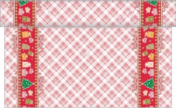 Karácsonyi textilhatású  asztali futó / Joy