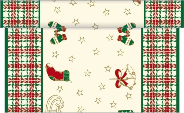 Karácsonyi textilhatású  asztali futó / Amy