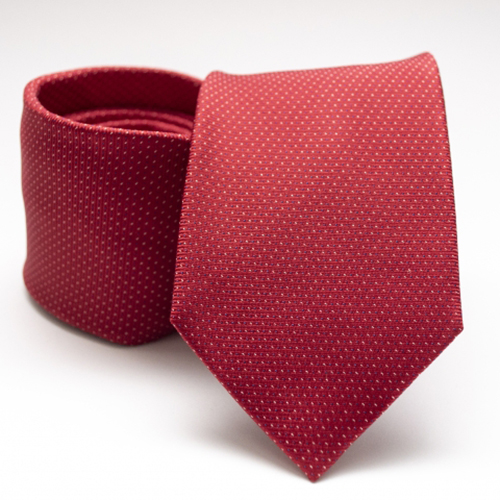 Selyem nyakkendő (piros fehér tűpettyes)